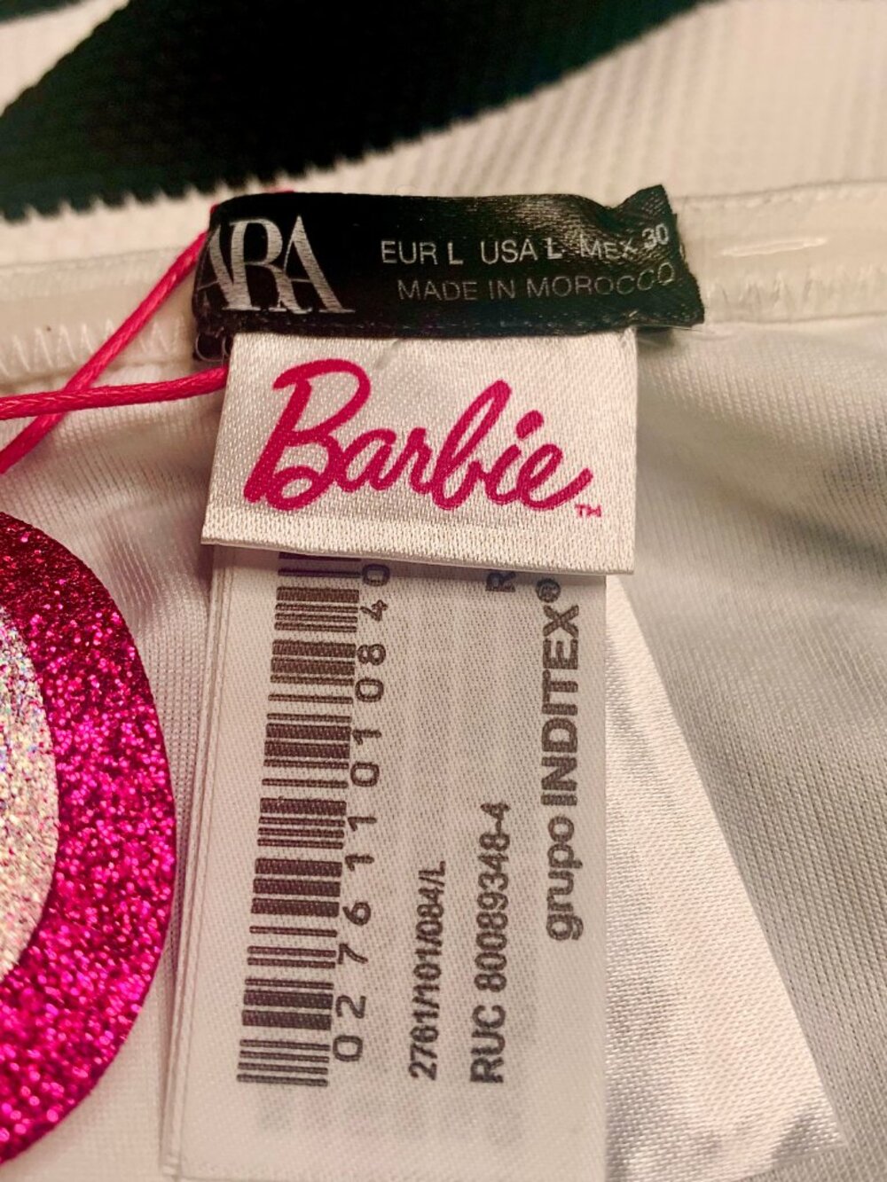 Zara X Barbie Black and White Iconic One-Piece Swimsuit NWT Size L - Picture 10 of 15